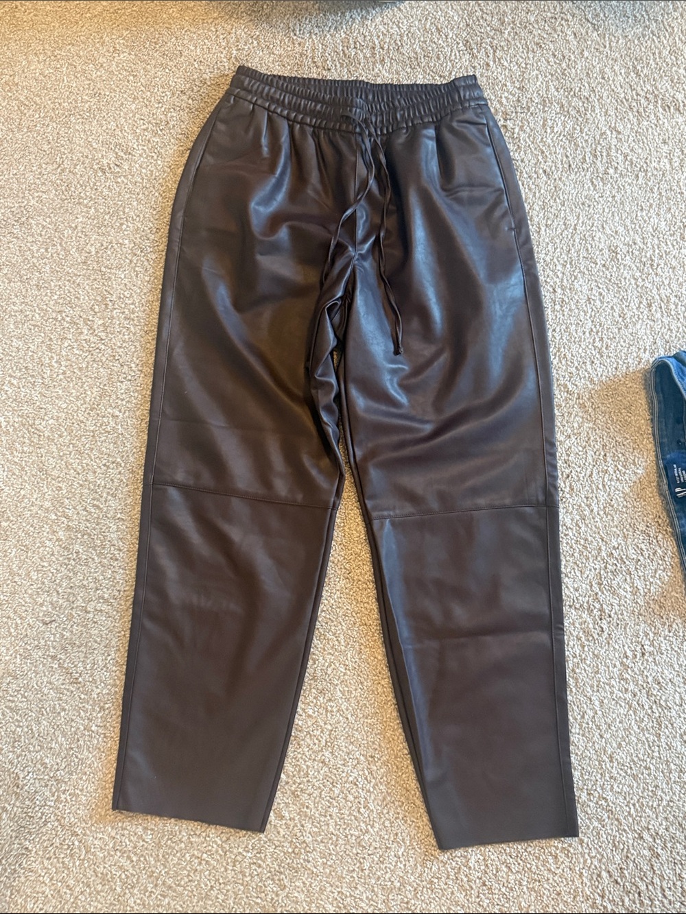 Faux Leather Jogger Pants